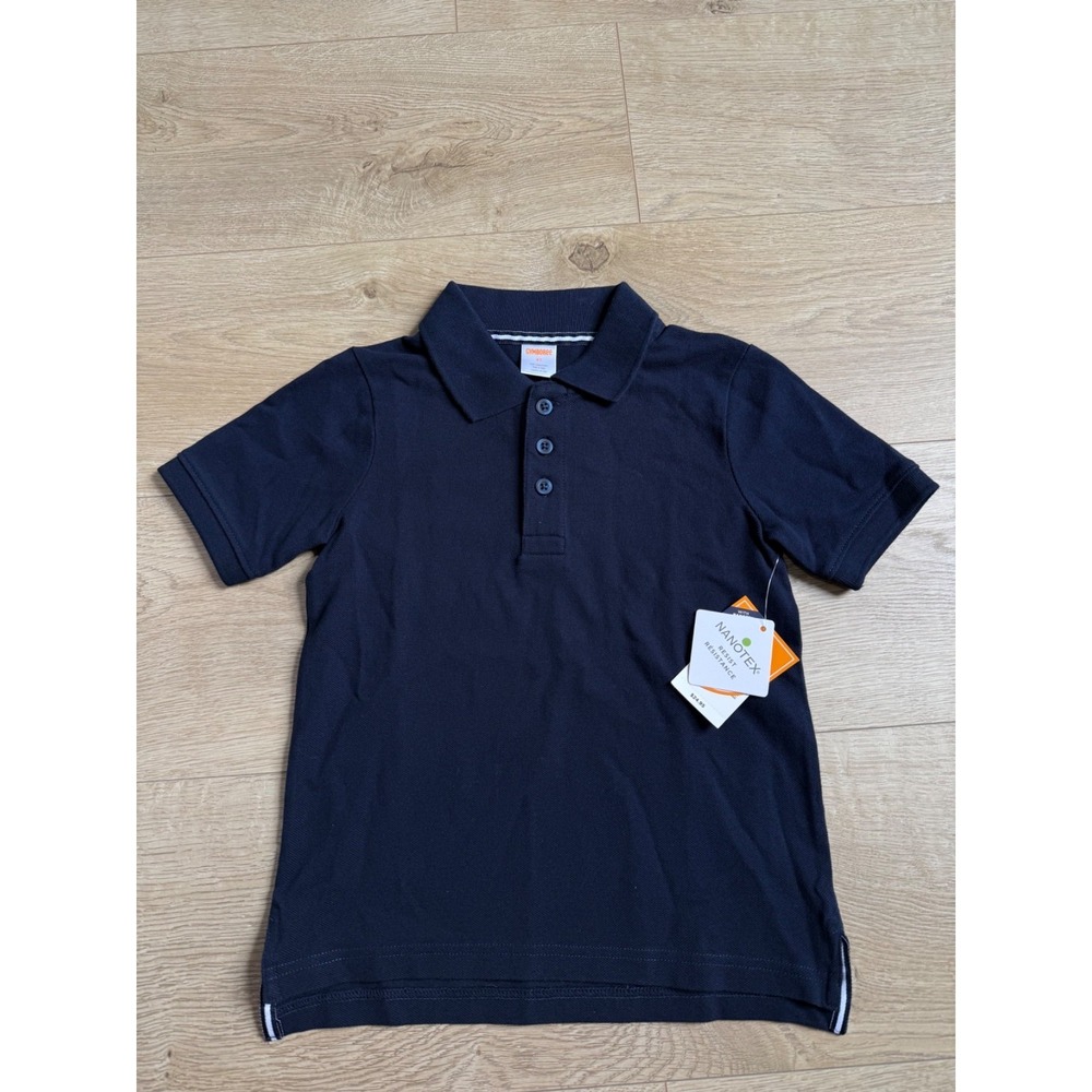 NWT Boys Kids Gymboree playproof uniforms nanotex short sleeve navy polo size 4T